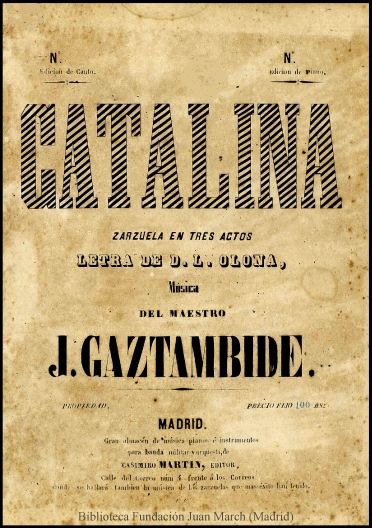 Catalina:zarzuela en tres actos