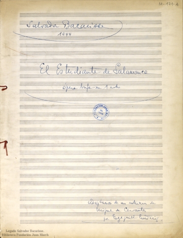 El Estudiante de Salamanca:ópera bufa en 1 acto : [op. 38]