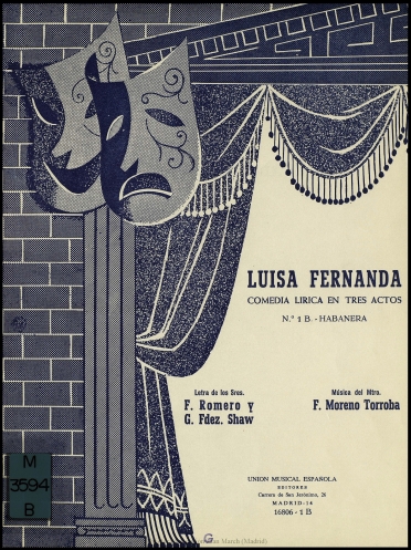 Luisa Fernanda:comedia lírica en tres actos : N. 1B, Habanera : El saboyano