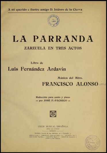 La parranda:zarzuela en tres actos