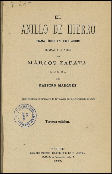 El anillo de hierro:drama lírico en tres actos