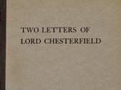 Two letters of Lord Chesterfield