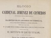 Elogio del Cardenal Jiménez de Cisneros