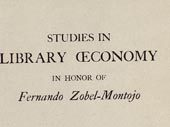 Studies in library oeconomy in honor of Fernando[...]