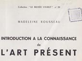 Introduction a la connaissance de l'art présent